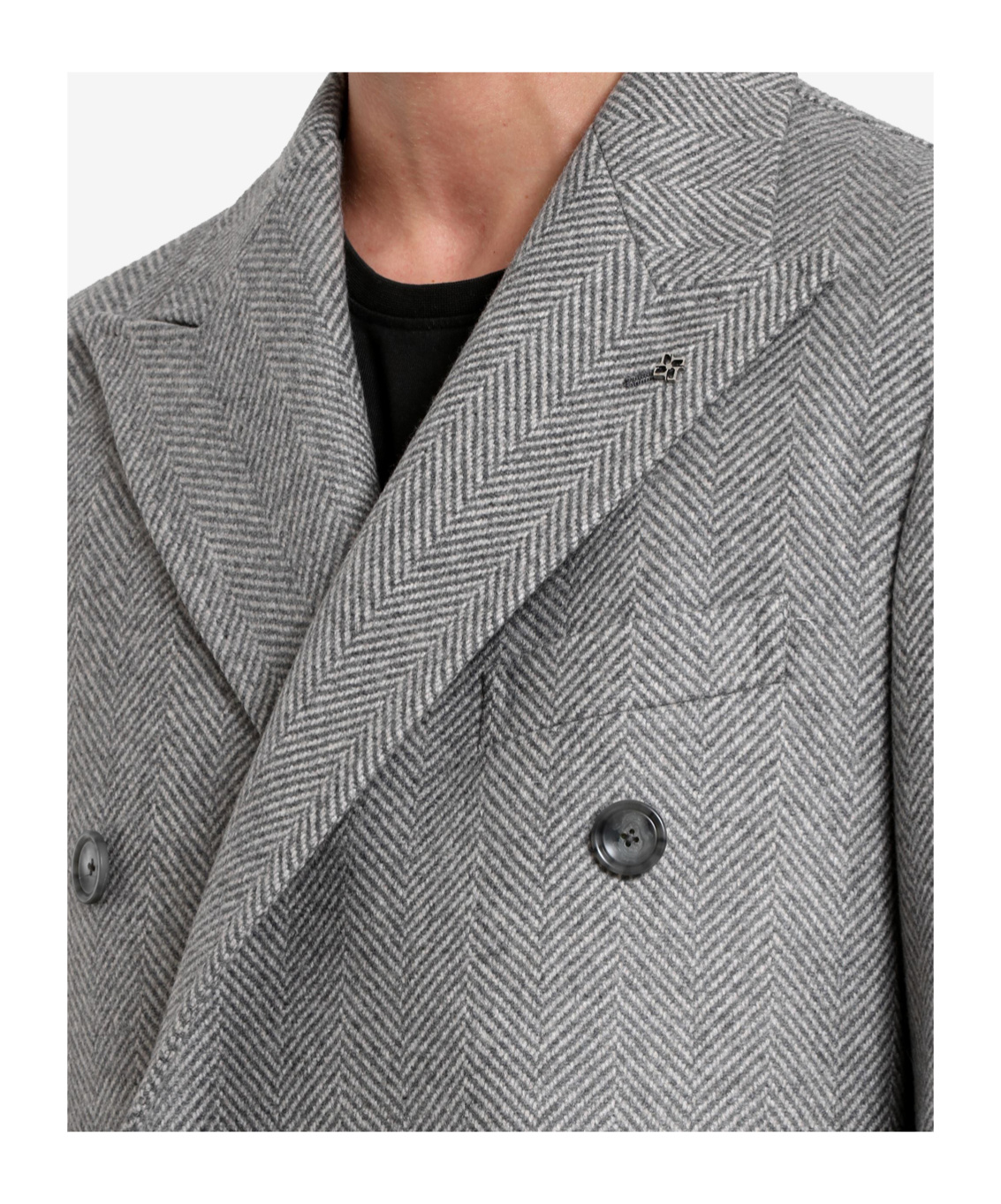 Tagliatore Long-sleeved Coat In Gray