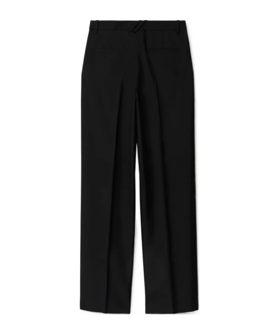 Shop Burberry Wool-silk Tailored Trousers In Black