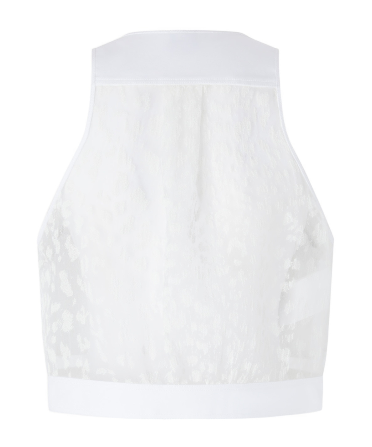 Pinko Multi-pocket Vest In Lightweight Printed Organza In White