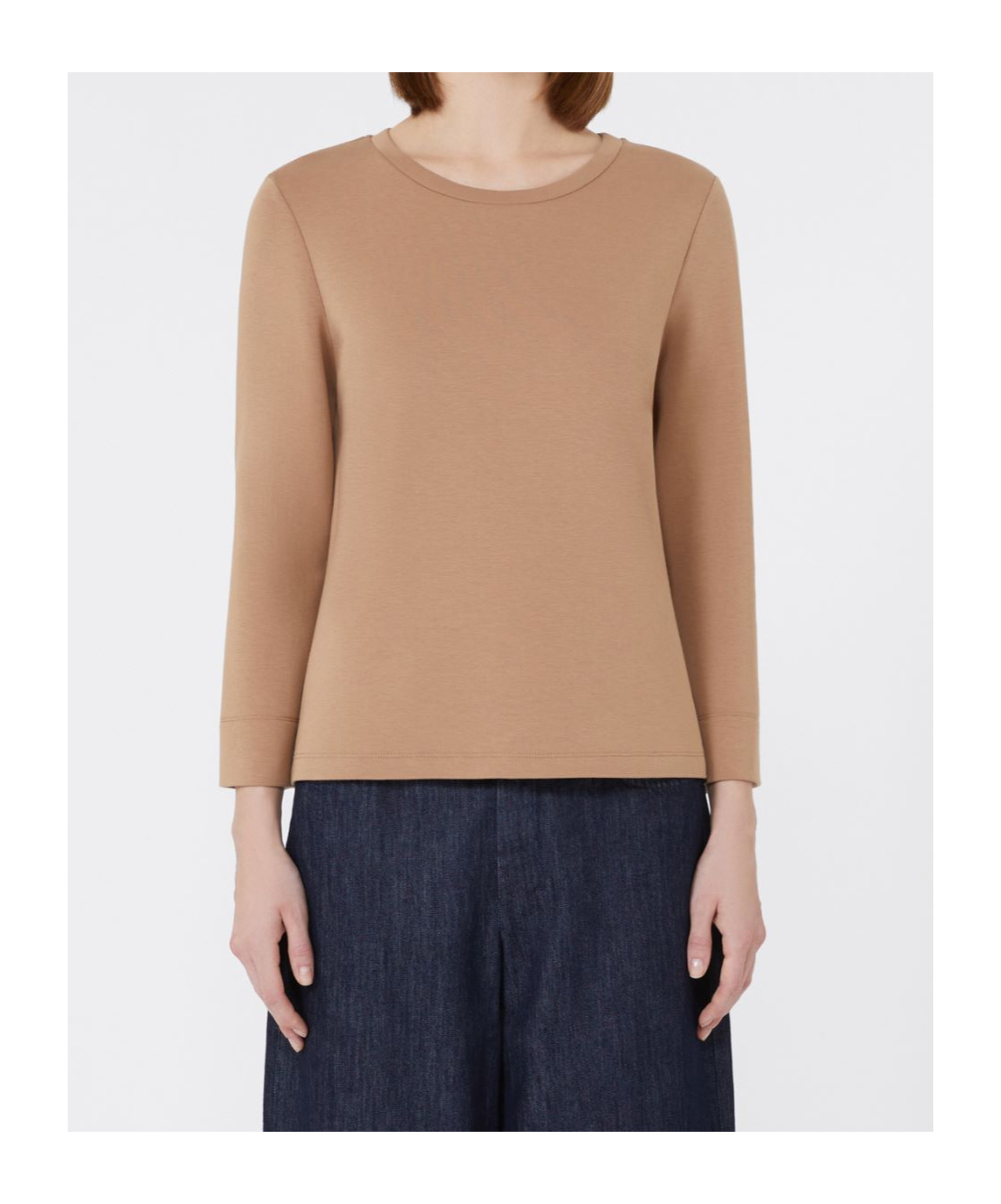 Max Mara Scuba Jersey T-shirt In Brown