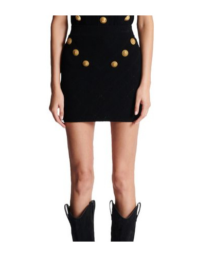 BALMAIN DIAMOND KNITTED SKIRT