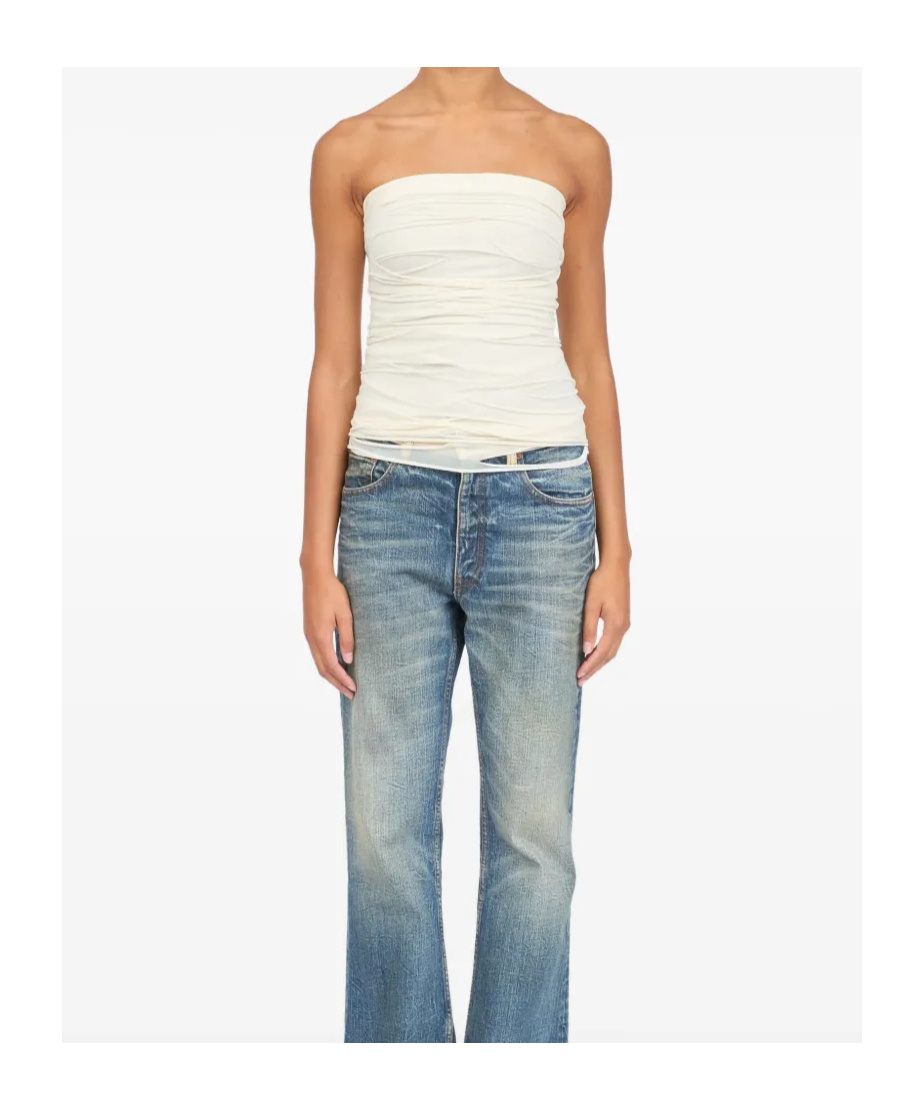 Shop Mm6 Maison Margiela Layered Top In White