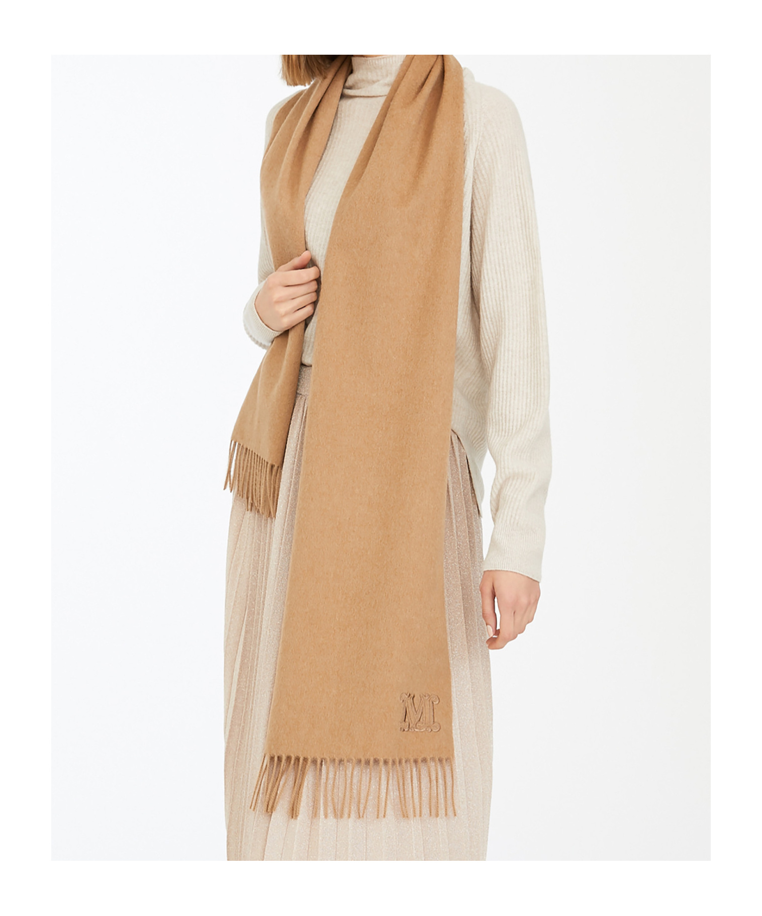 Max Mara Logo Scarf In Brown