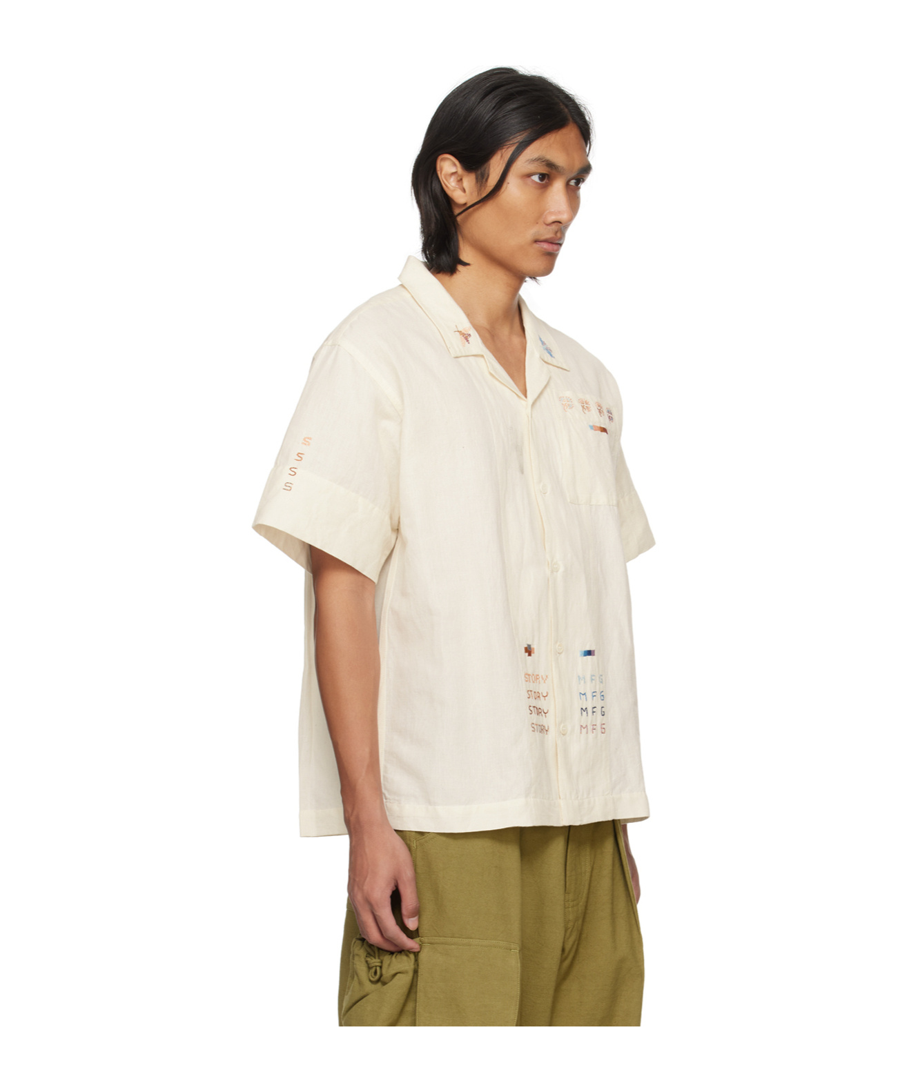 Story Mfg. Greetings Button Shirt In White