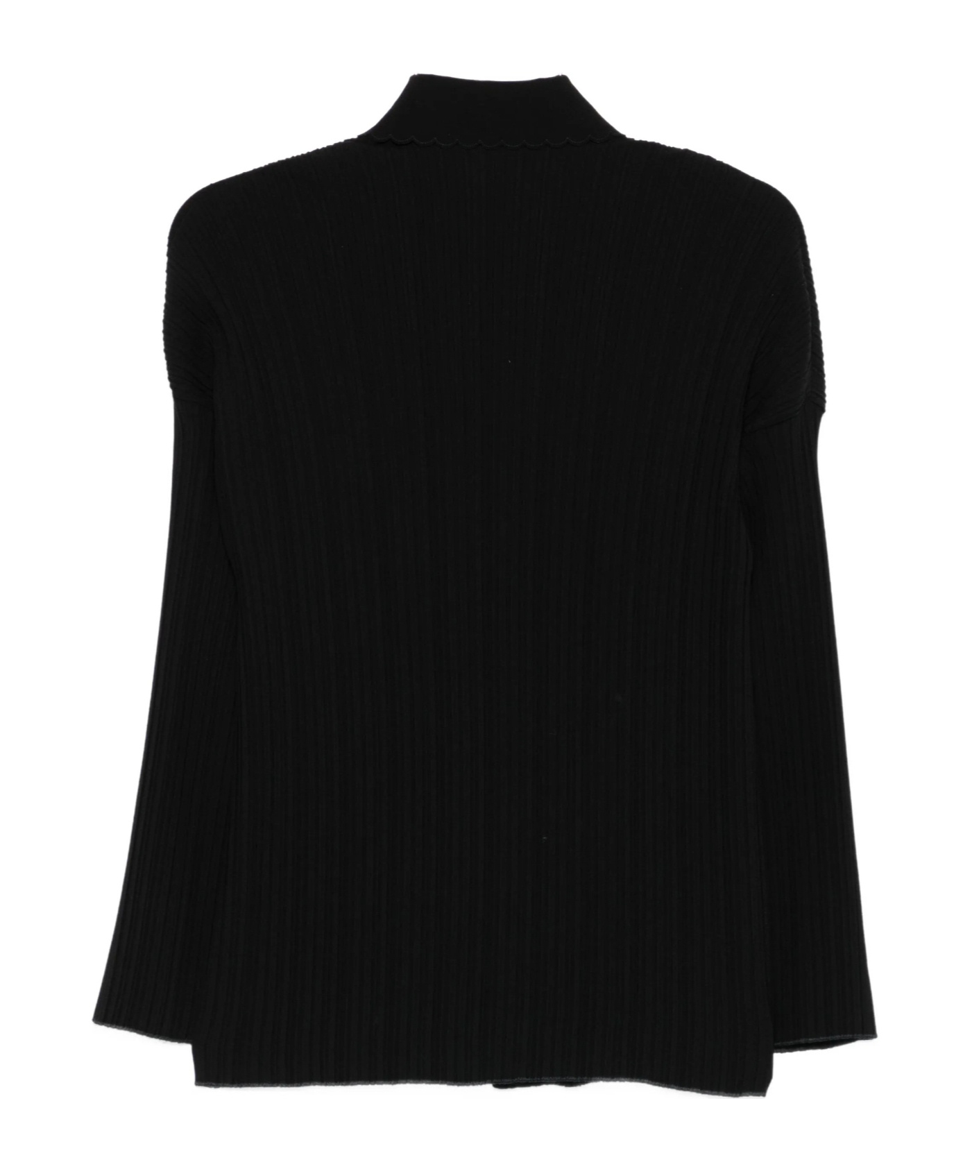 Forte Forte Ribbed Buttton-up Shirt In Black