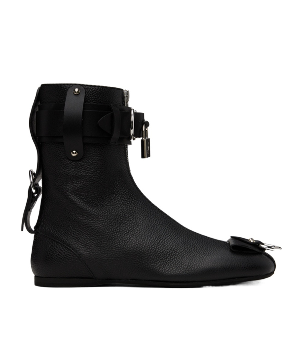 Jw Anderson Padlock Ankle Boots In Black