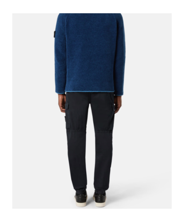 Stone Island Regular-tapered-fit Cargo Pants With Elasticated Waistband In Blue