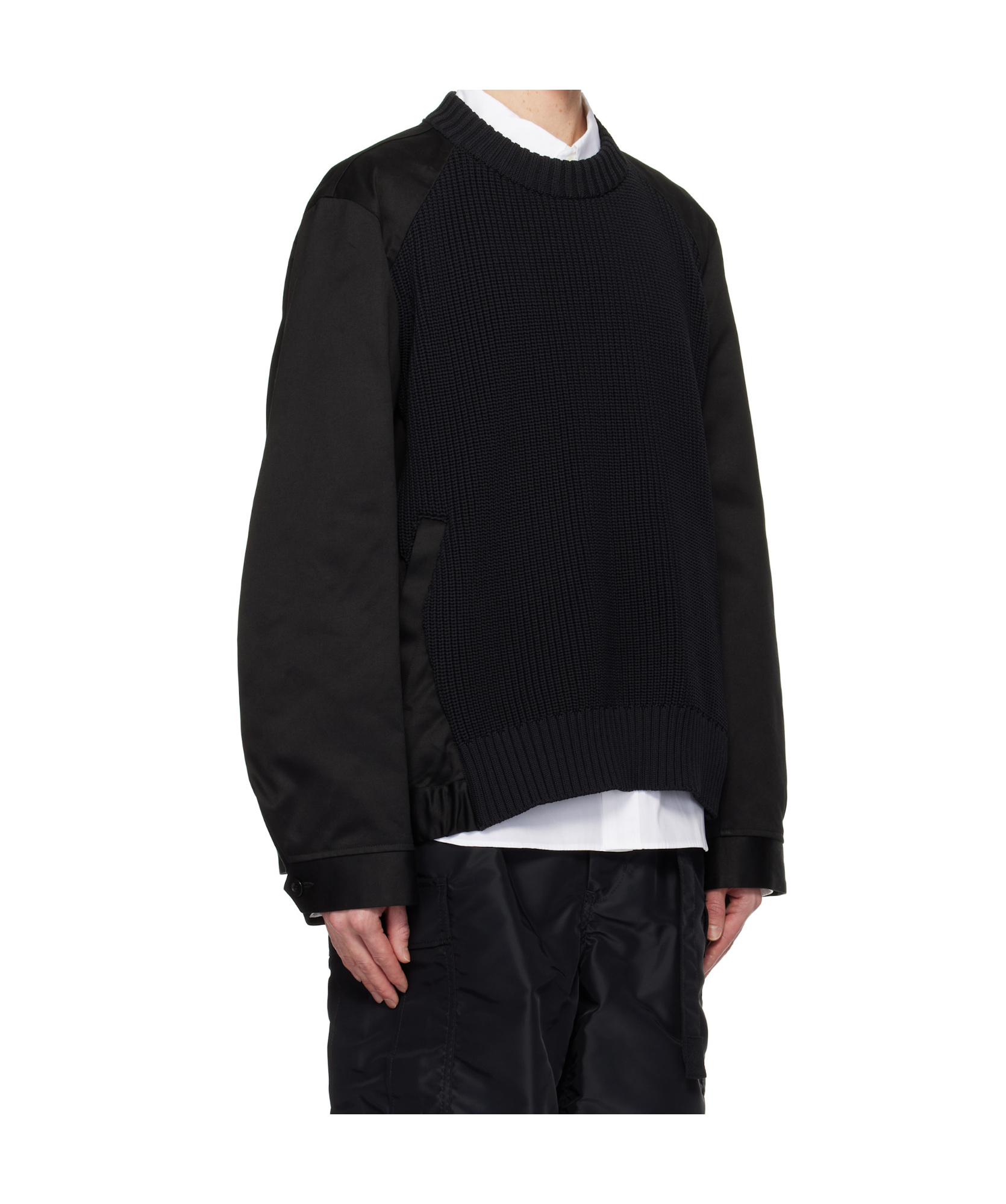 Sacai Long Sleeve Sweater In Black