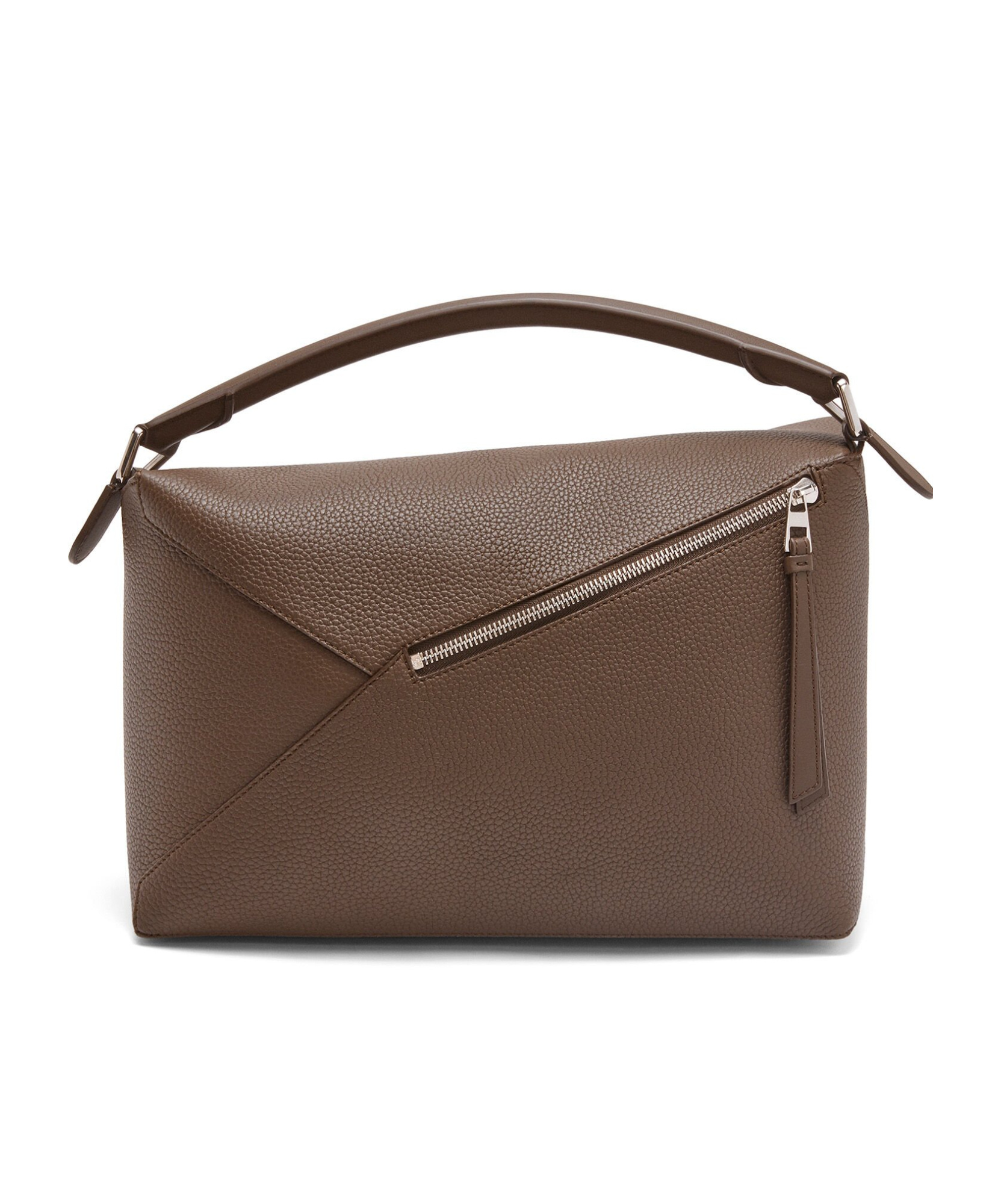 Loewe Large Puzzle Edge Grain Shoulder Bag In Brown