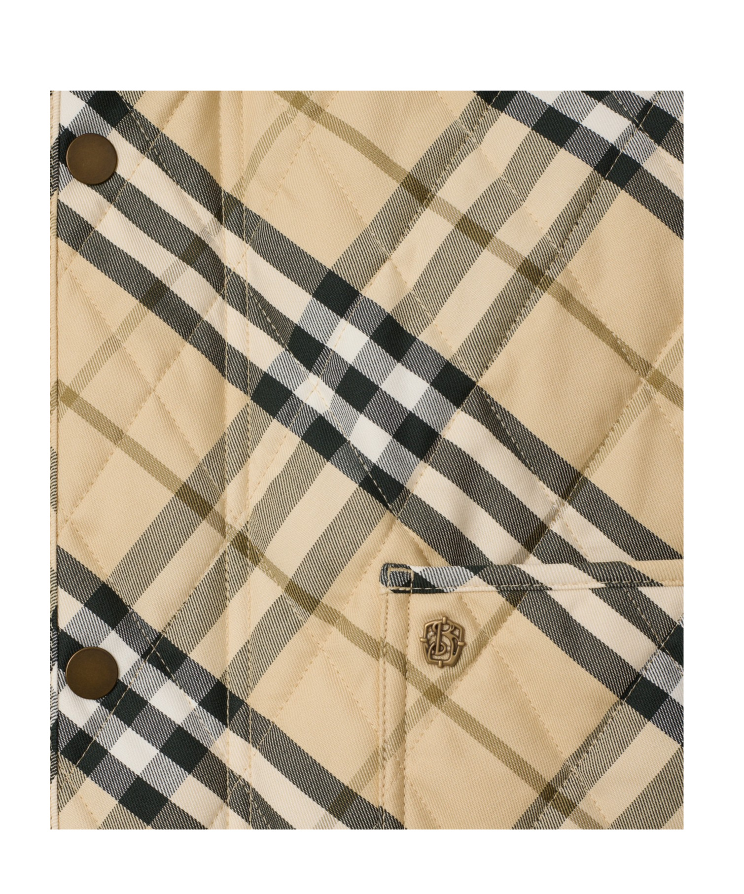 Burberry Cropped Check Quilted Barn Jacket In Nude