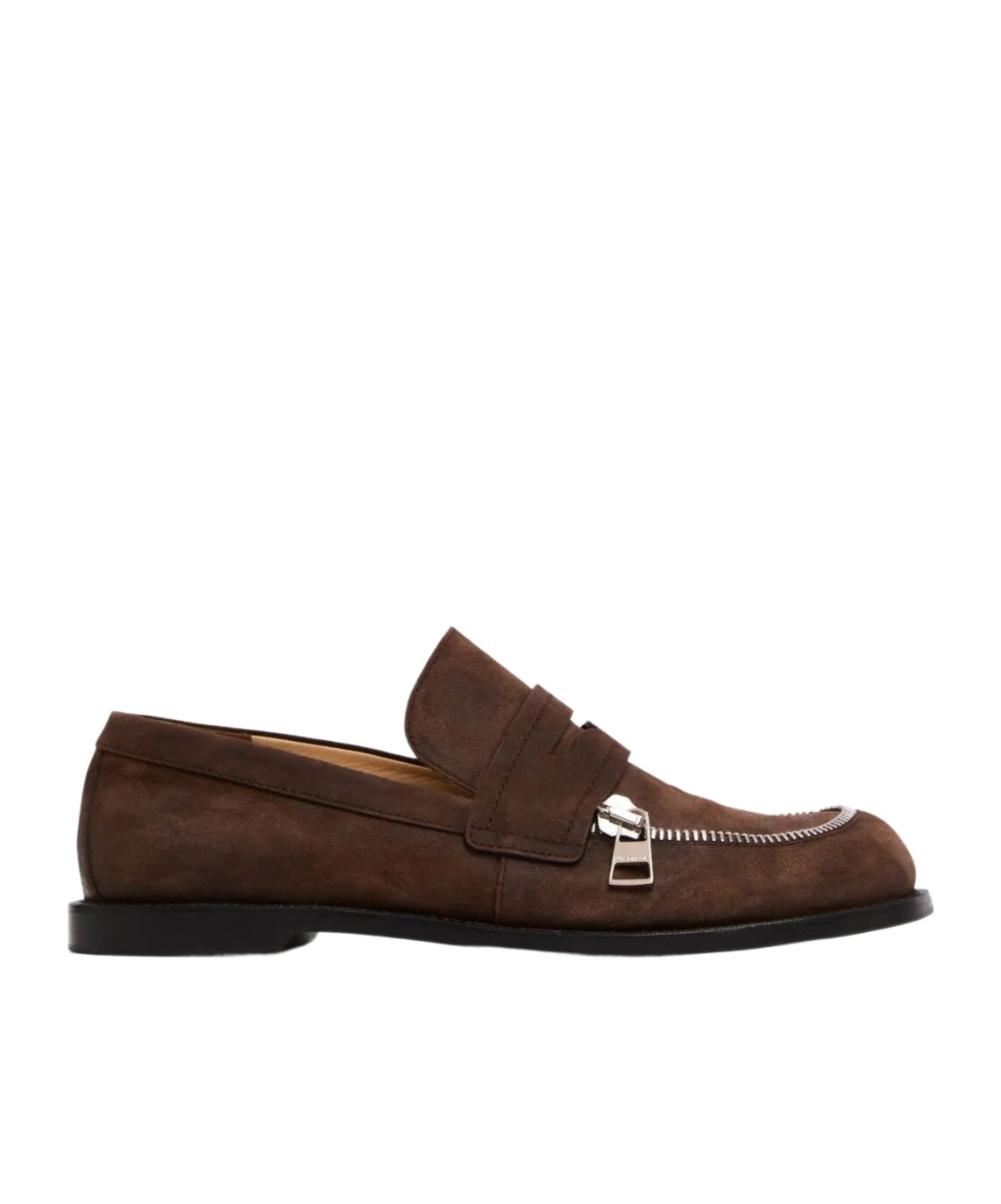 Jw Anderson Suede Biker Moccasin In Brown