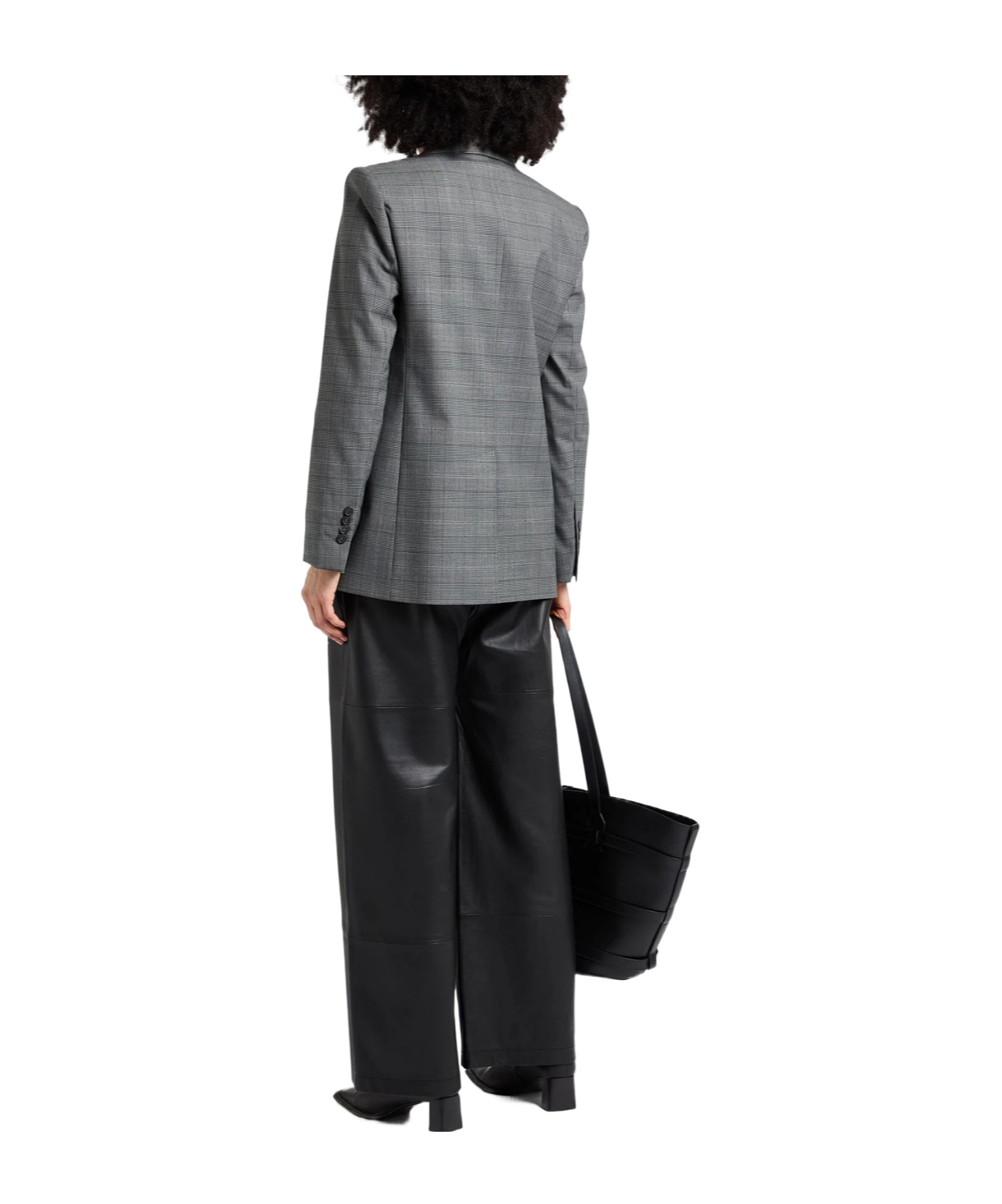 Max Mara Check Blazer In Black