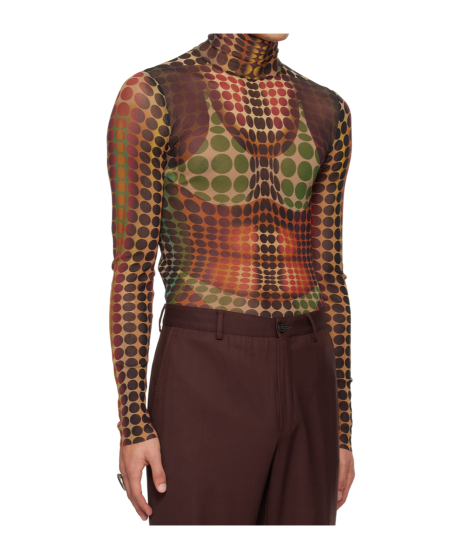 Jean Paul Gaultier Turtleneck T-shirt In Multi