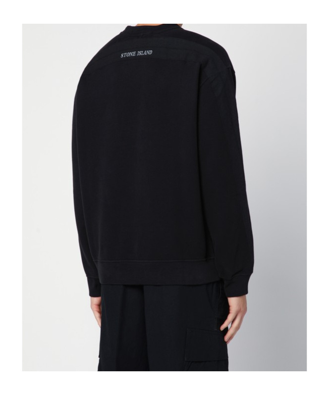 Stone Island Men's Cotton Crewneck Sweatshirt In Black