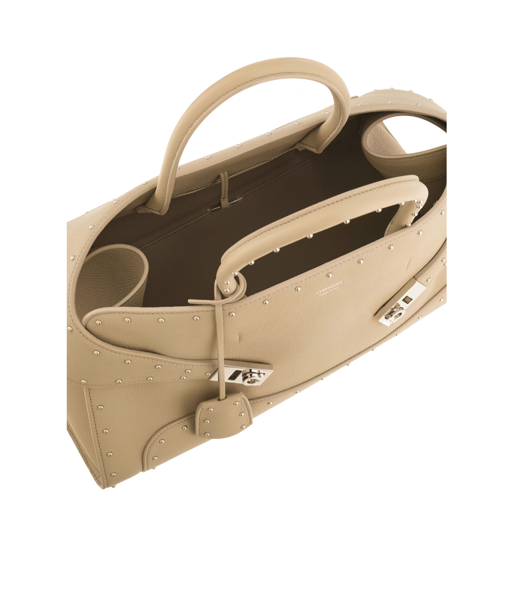 Ferragamo Large Hug Tote With Spike Embellished