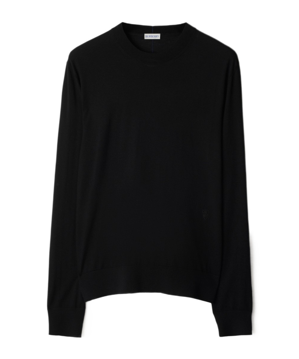 Shop Burberry Wool Sweater In Black
