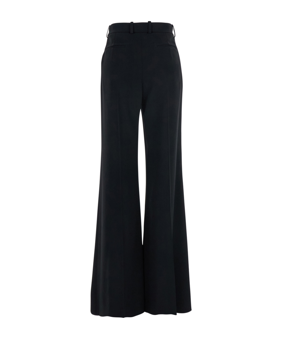 Chloé Flared Wool Trousers Asymmetrical Hems In Black