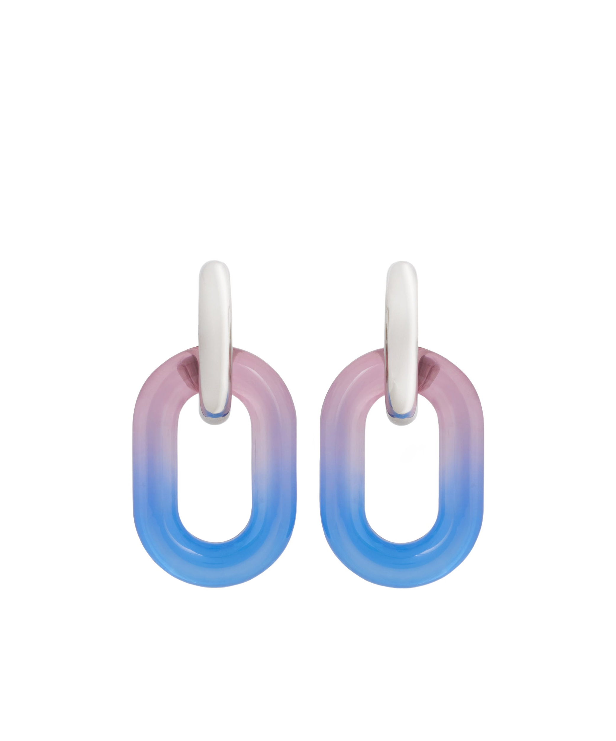 Rabanne Xl Link Oversized Tie-dye Earrings In Blue Tie-dye