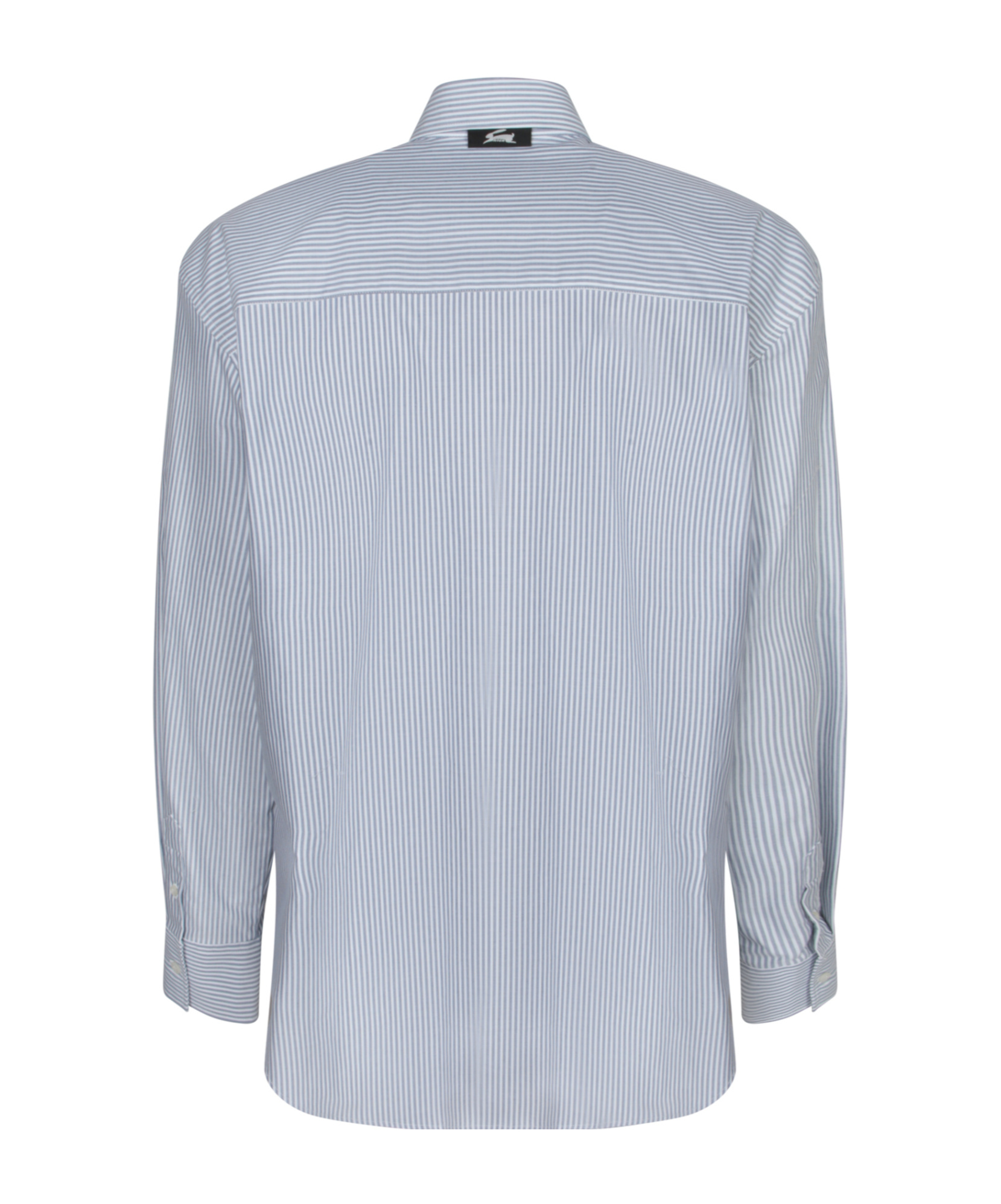 Msgm Long-sleeved Striped Shirt In Blue