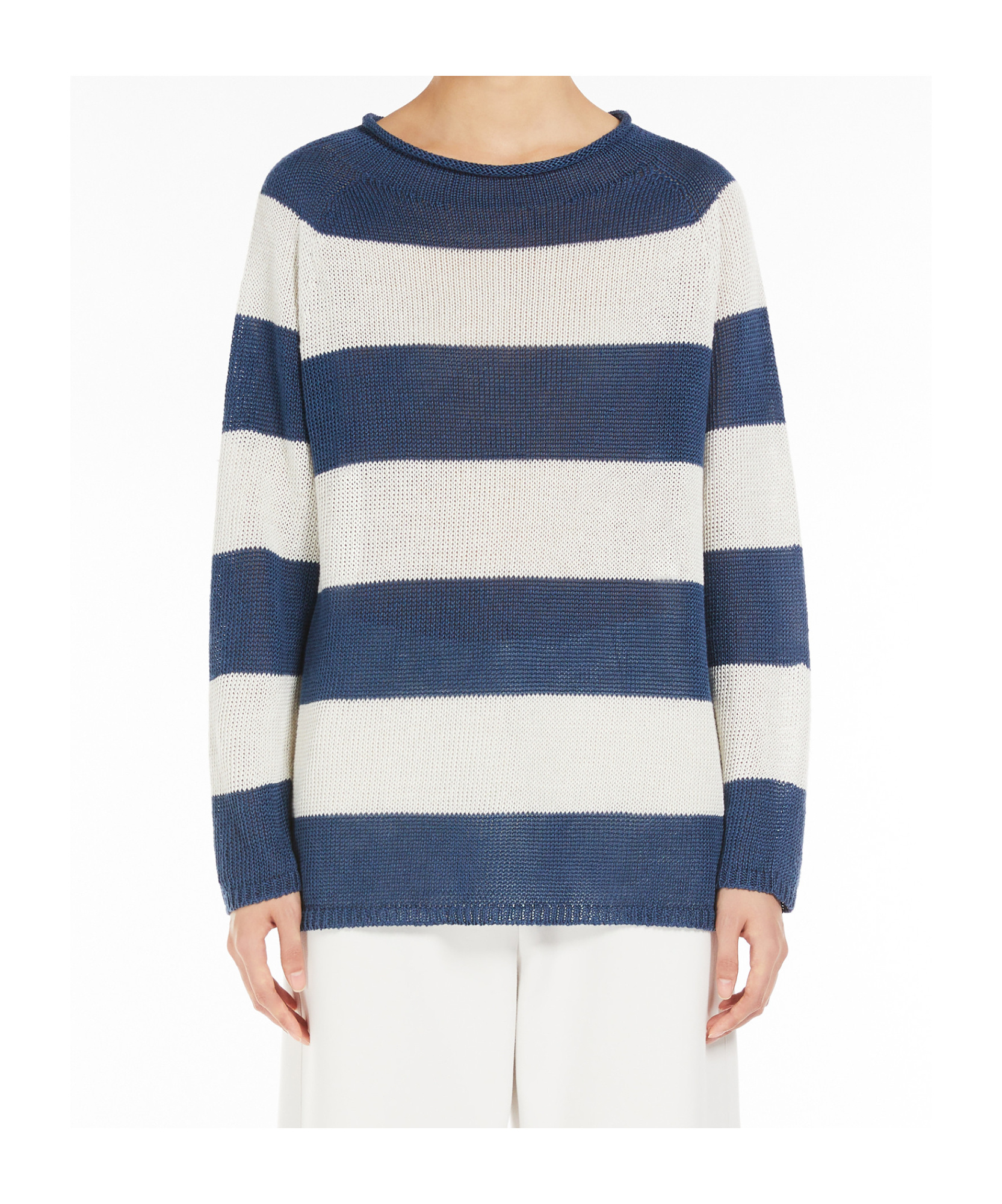 Max Mara Long Sleeve Sweater In Blue