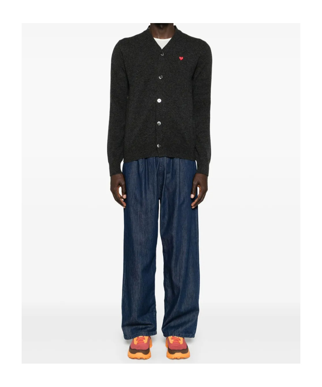 Comme Des Garçons Heart-patch Wool Cardigan