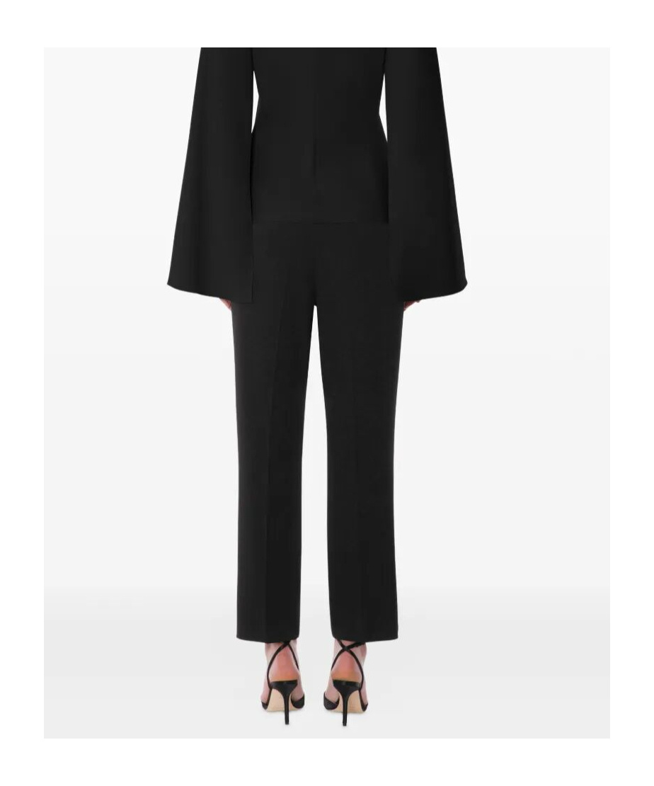 Alberta Ferretti High Waist Straight Leg Trousers With Side Pockets In Black