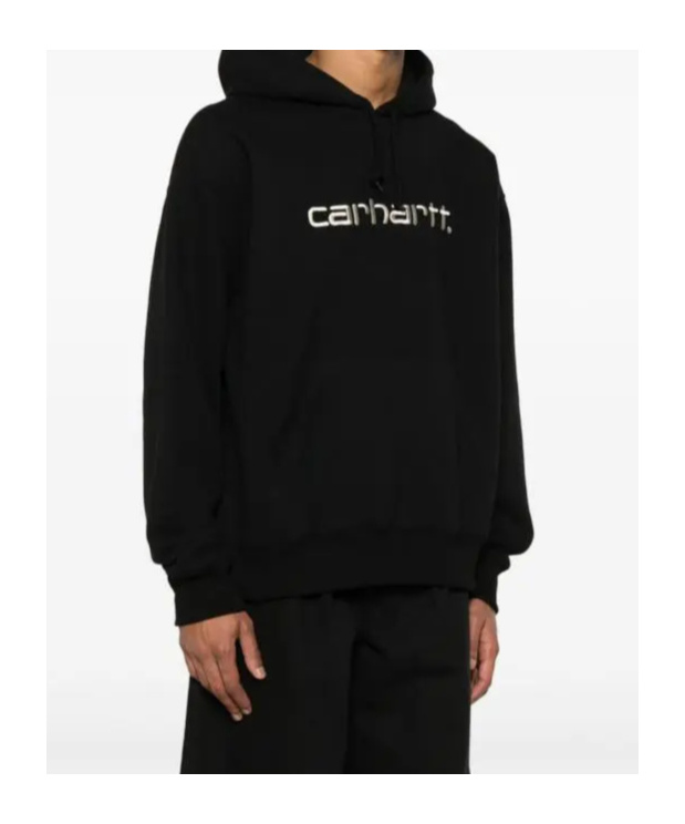 Junya Watanabe Men Printed Cotton Hoodie In Black