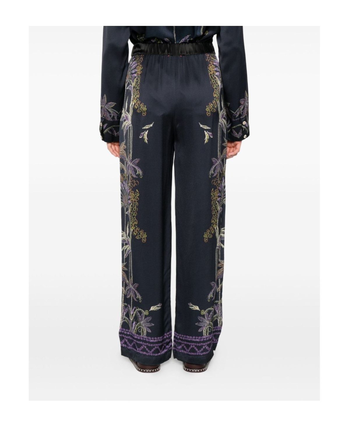 Forte Forte Floral-embroidered Trousers In Black