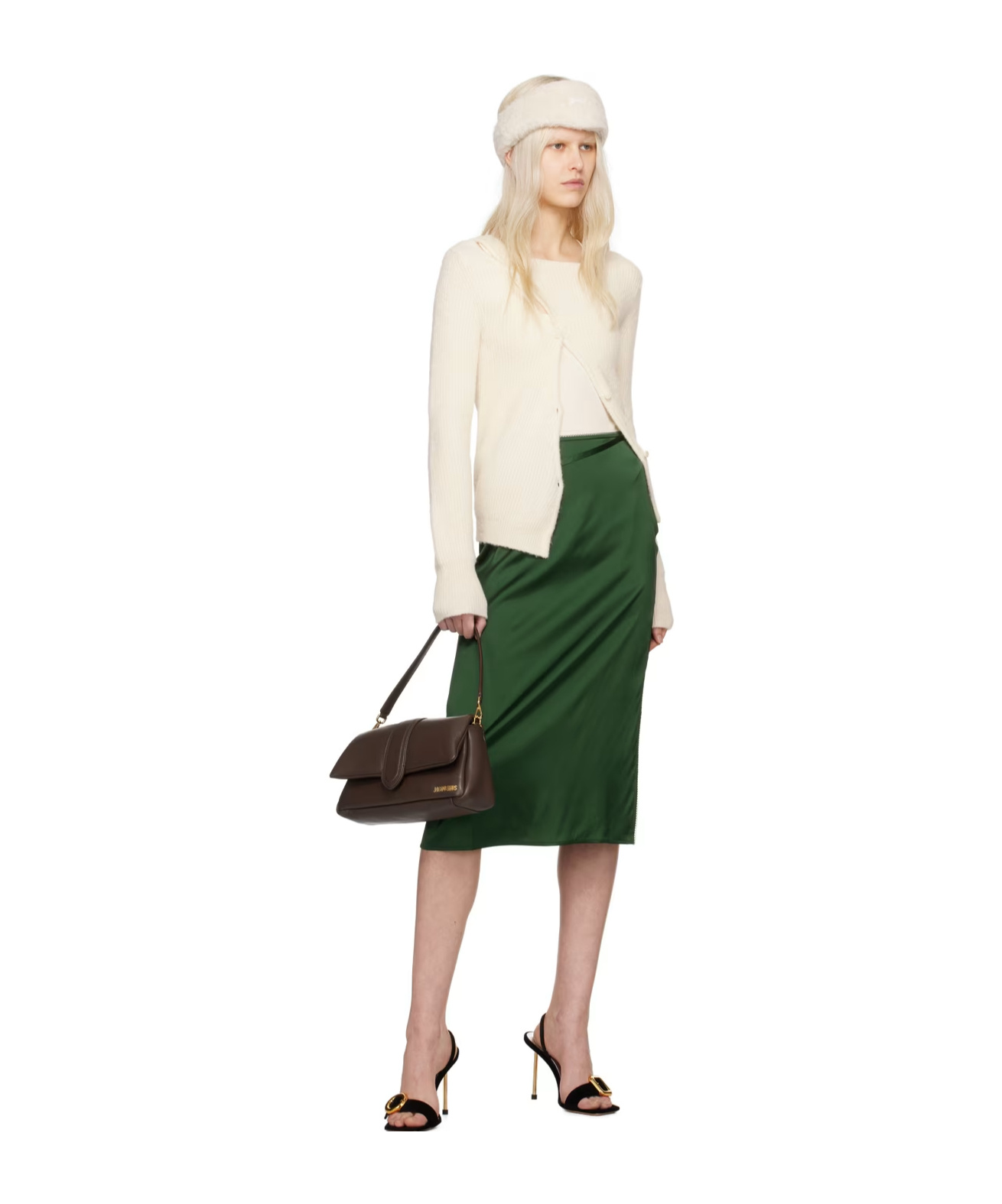 Jacquemus La Maille Pau Long-sleeved Cardigan In White
