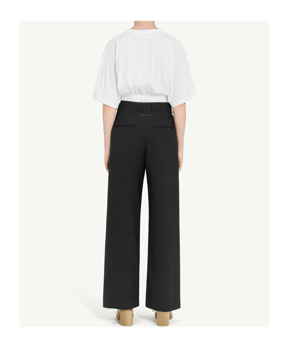 MM6 MAISON MARGIELA SINGLE-STITCH LOGO FLARED TROUSERS
