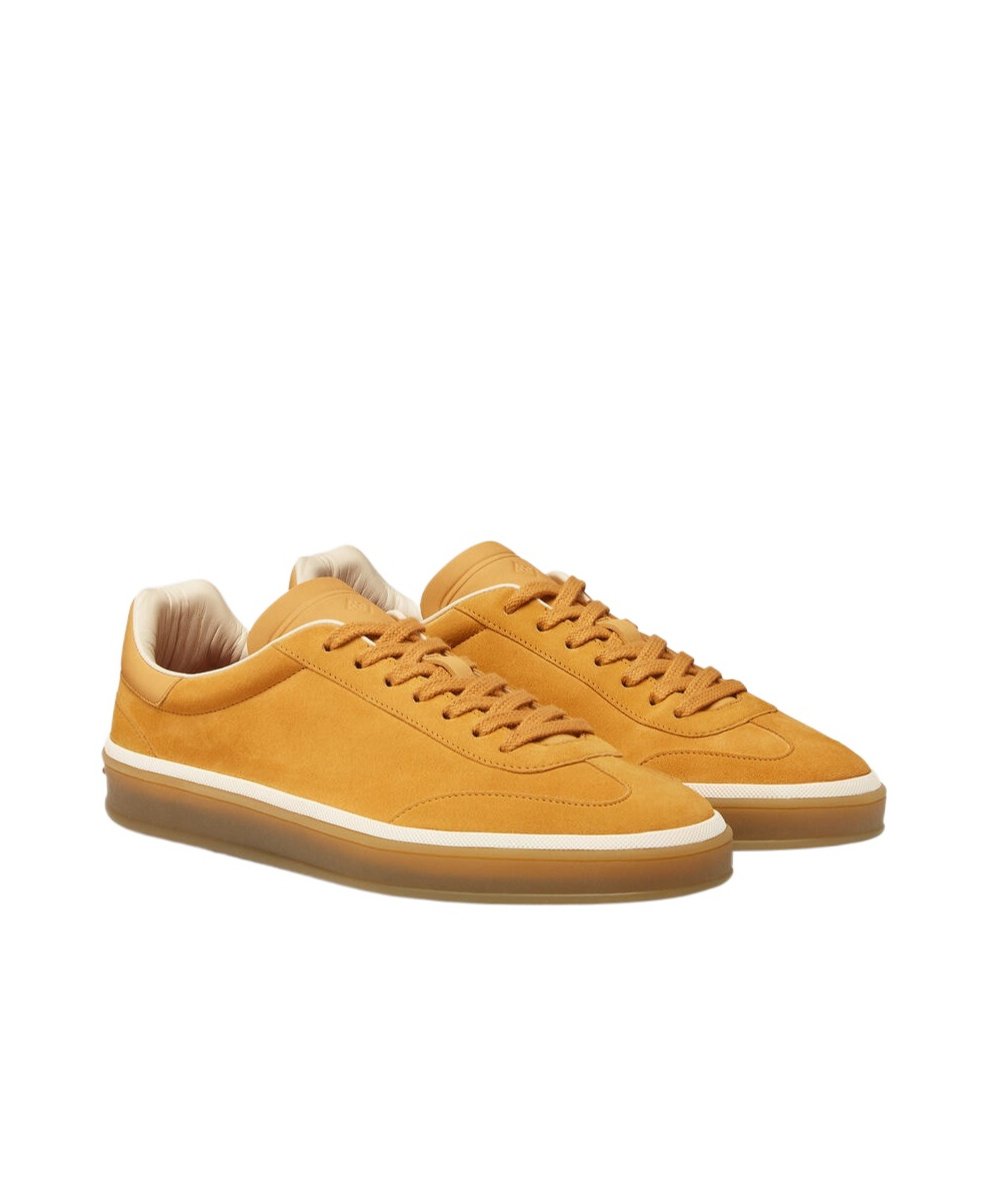Loro Piana Round Head Low-cut Casual Shoes In Saffron Tea