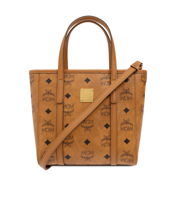 Mcm Aren Mini Visetos Shopper Tote Bag In Brown