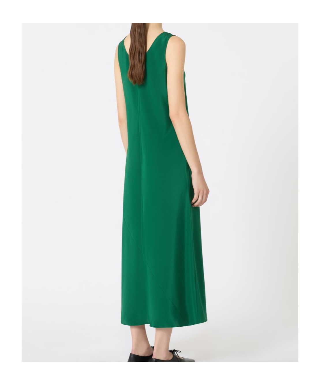 Max Mara Crêpe De Chine Dress In Green