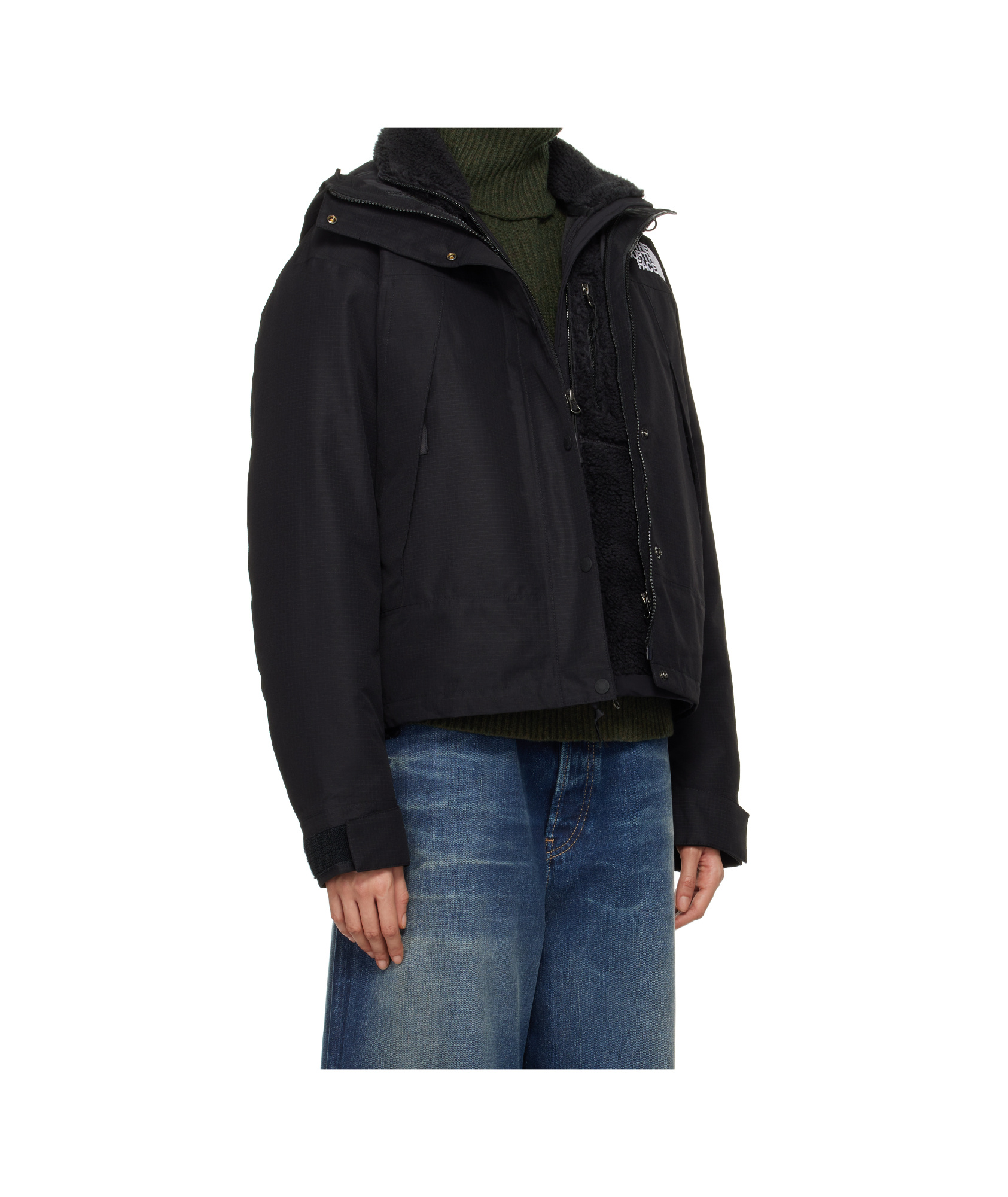 Shop The North Face Mountain Mono Short Jacket In Black
