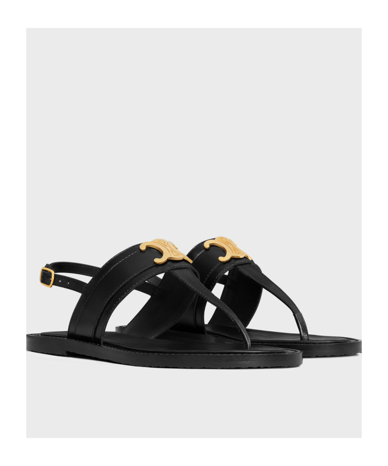 Celine Open-toed Flat Sandals In Black
