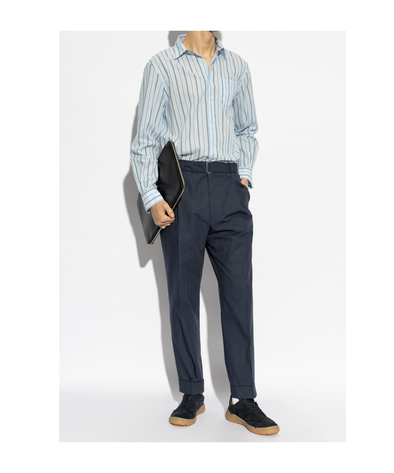 Shop Officine Generale Striped Shirt In White