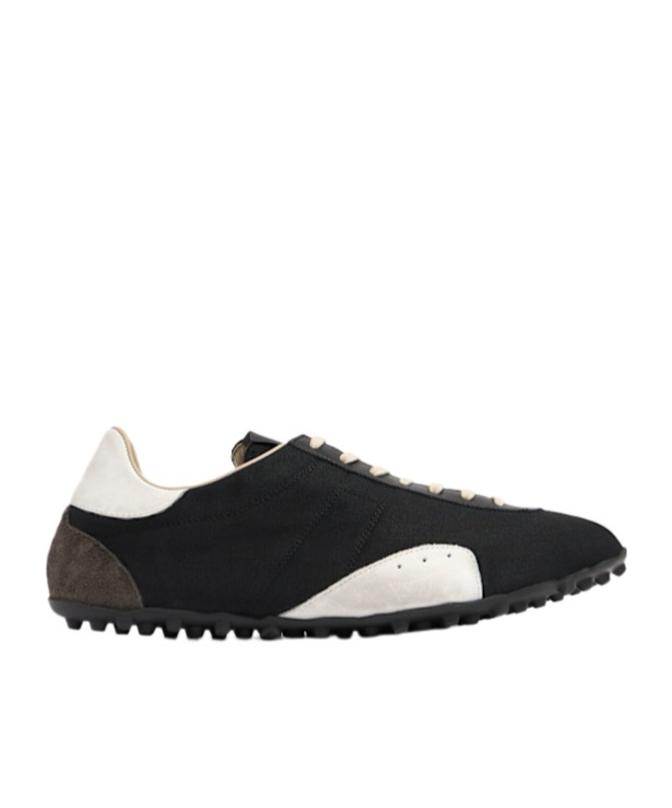 Maison Margiela Sprinters Branded Canvas And Suede Low-top Trainers