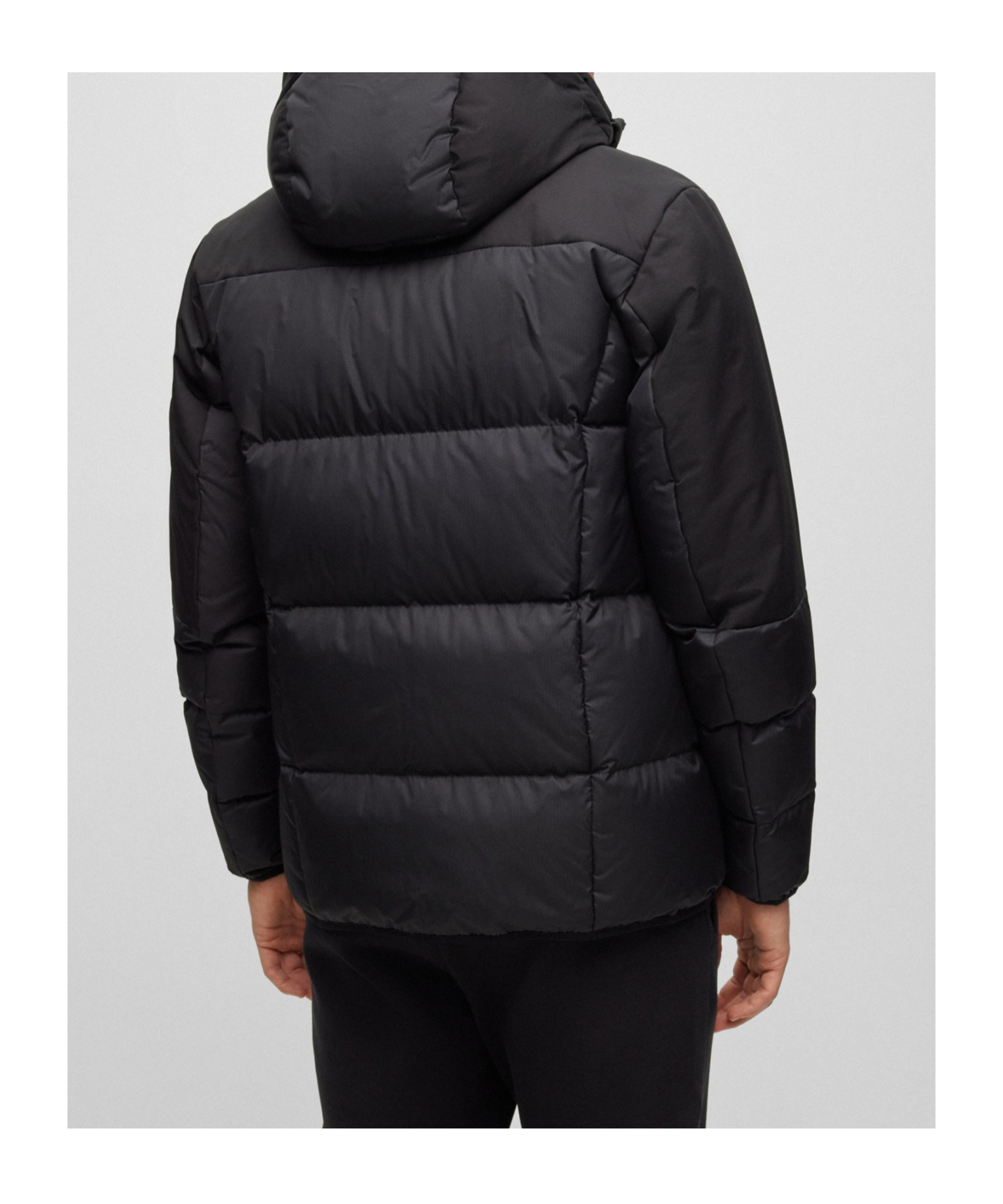Hugo Boss Logo-print Padded Jacket In Black