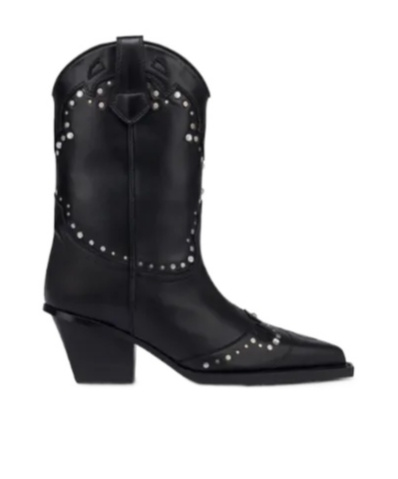 Paris Texas Thick Heeled Short Boots In Black