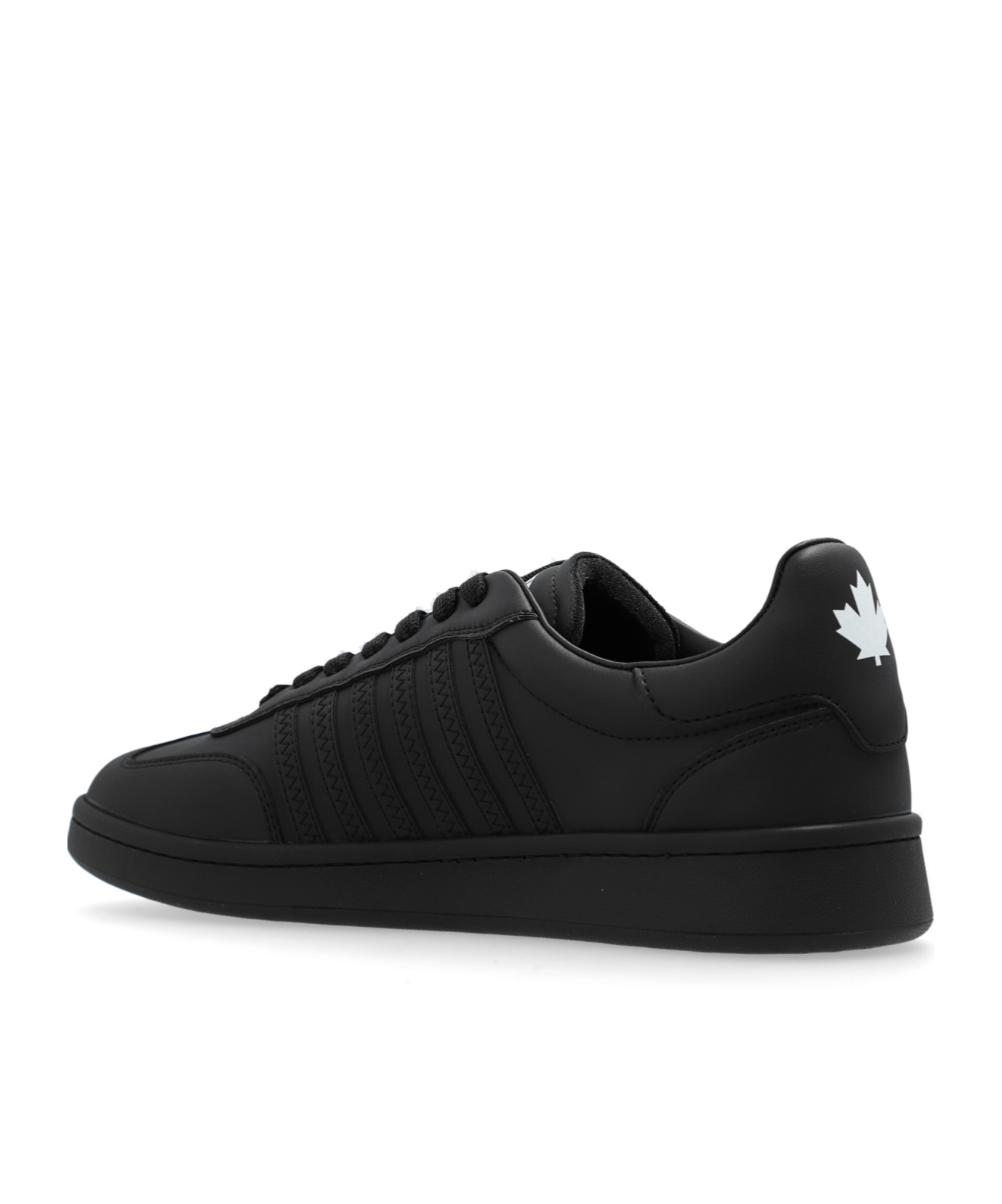 Dsquared2 Men's Leather Sneakers With Logo In Black