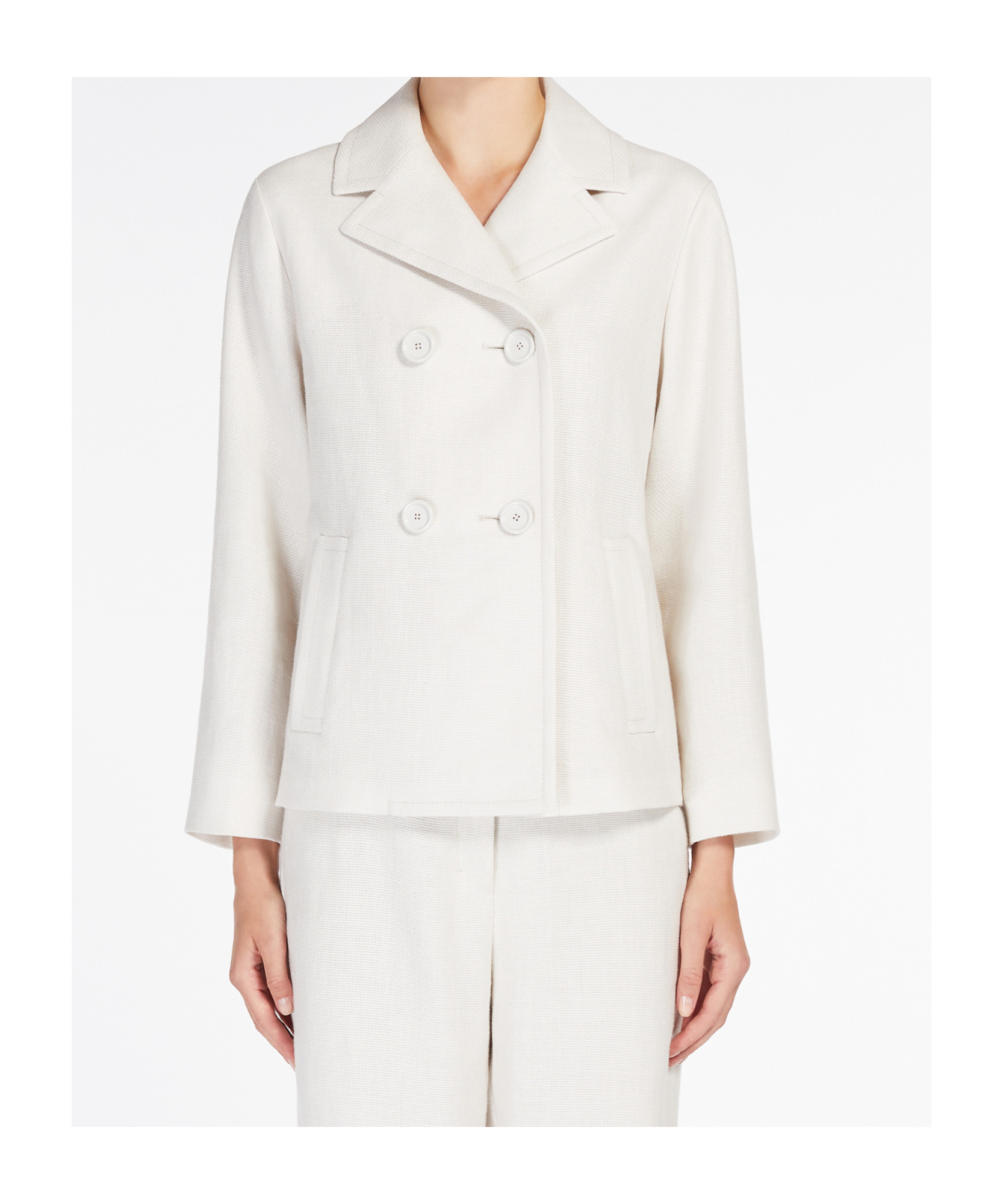 Max Mara Double Breasted Jacket In White