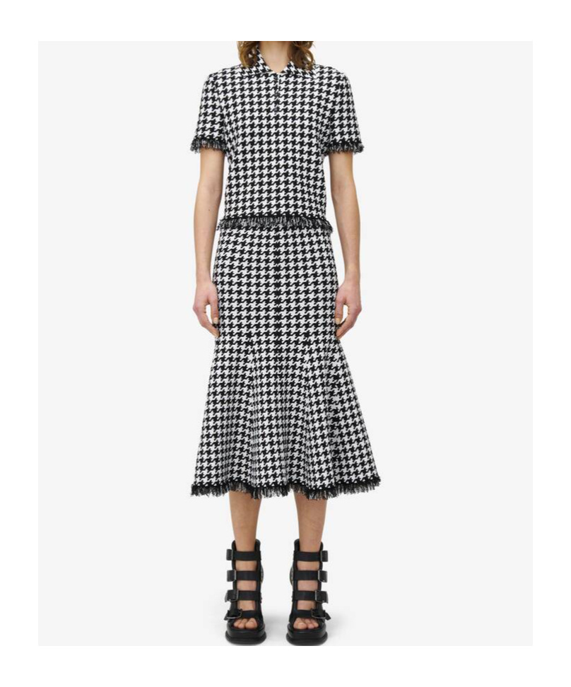 ALEXANDER MCQUEEN HOUNDSTOOTH MIDI SKIRT