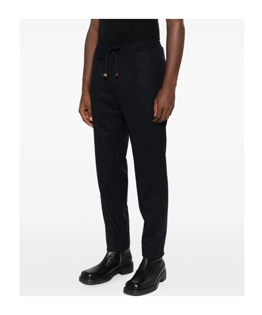 Incotex Drawstring Straight-leg Trousers In Black