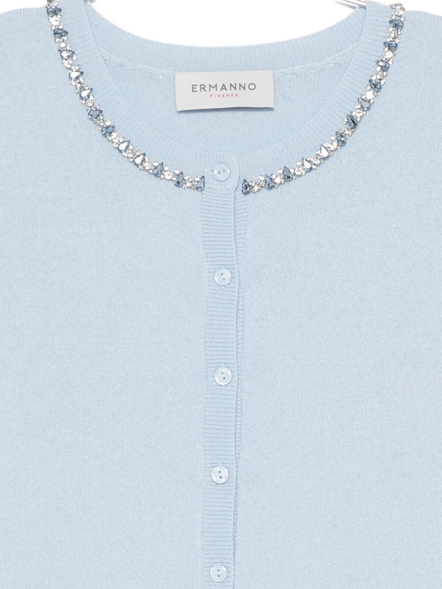 Ermanno Firenze Button Long-sleeved Sweater In Blue