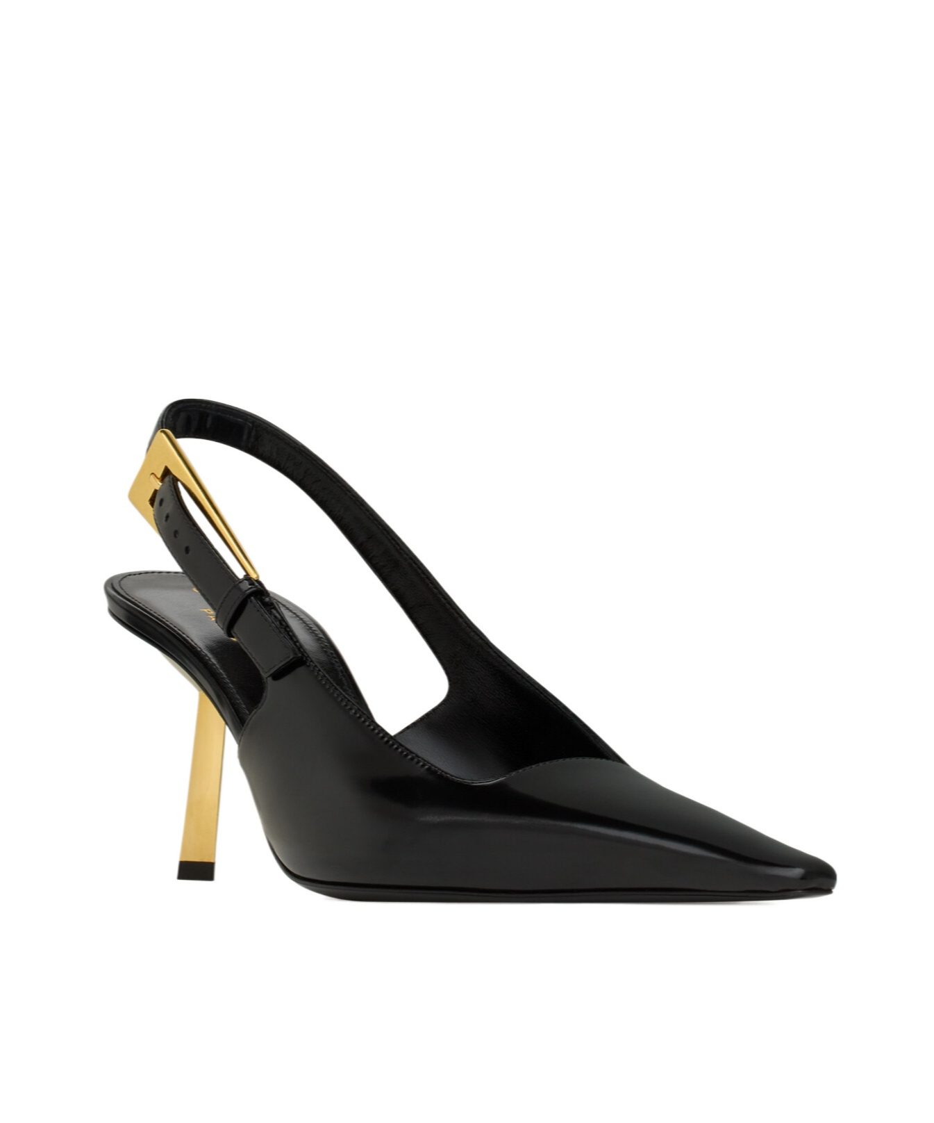 SAINT LAURENT LEE SLINGBACK PUMPS IN GLAZED LEATHER 