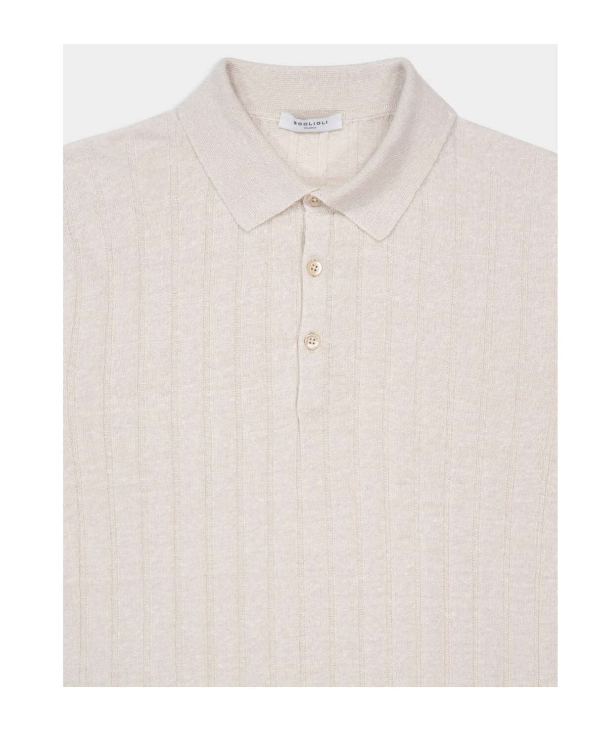 Boglioli Light Beige Flat-ribbed Linen In White