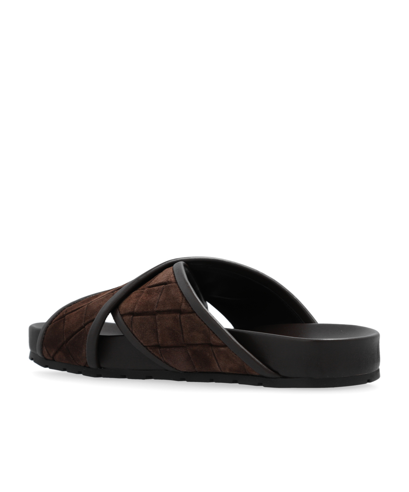 Shop Bottega Veneta Tarik Intrecciato Suede Sandals In Brown