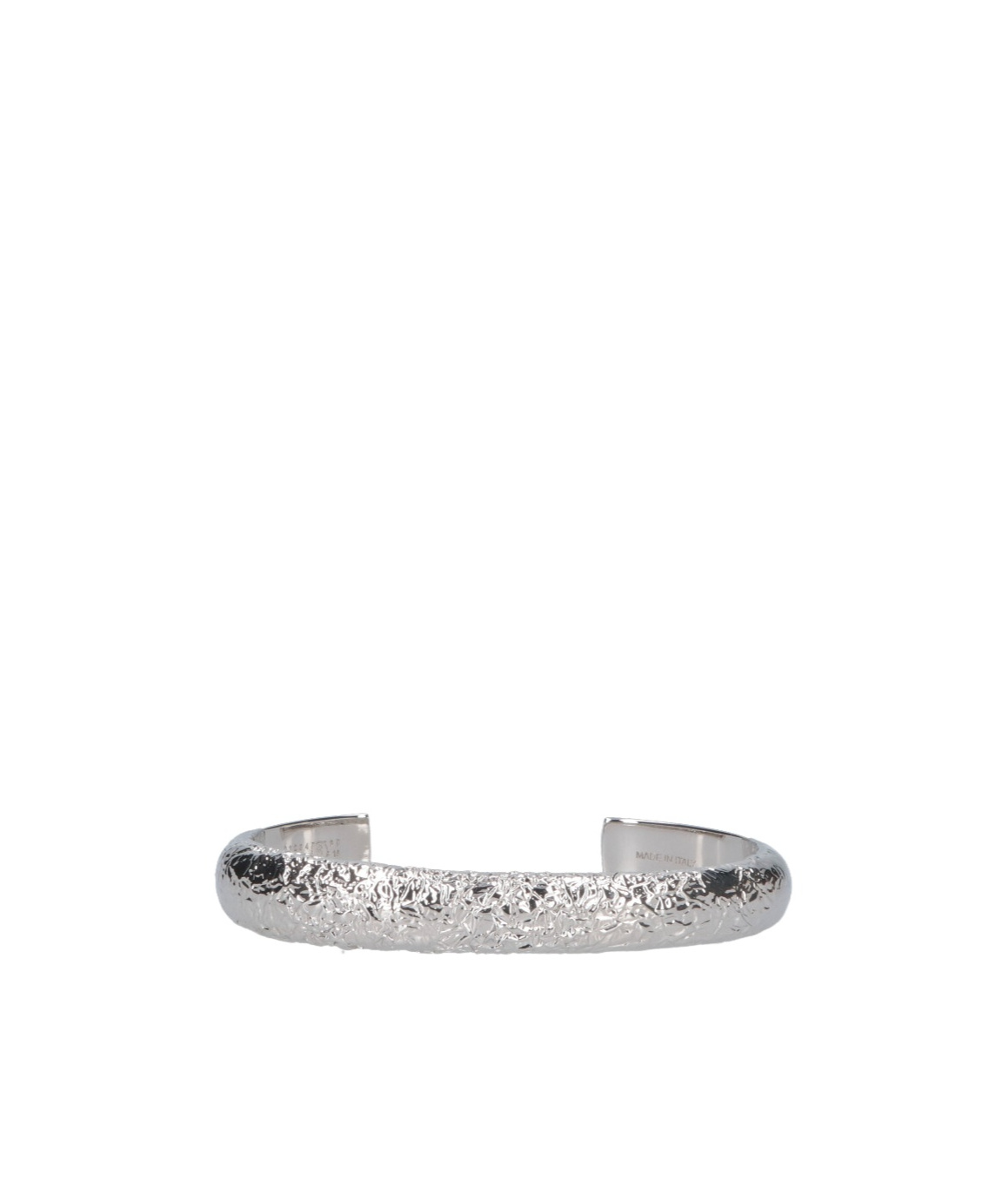 Mm6 Maison Margiela Logo Engrave Bangle In Silver