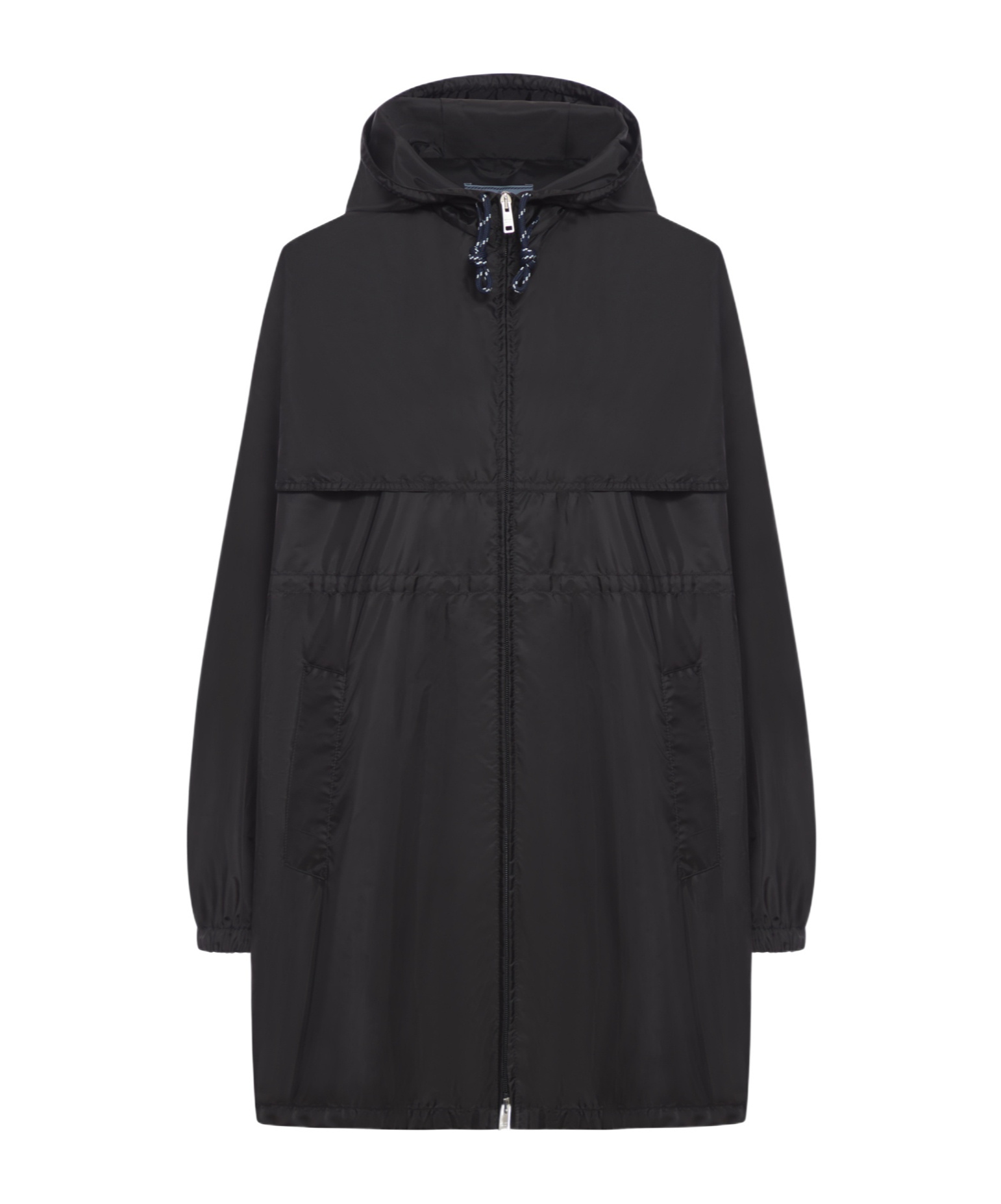 Prada Long-sleeved Coat In Black