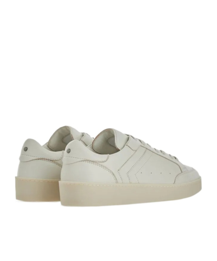 Canali Refined Sheep Skin Sneakers With Minimalist Aesthetic In White